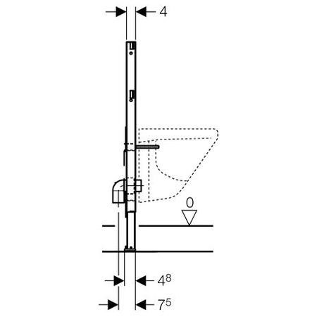 Immagine di Geberit Duofix 90 per bidet sospeso, altezza parziale 82 cm 111.537.00.1