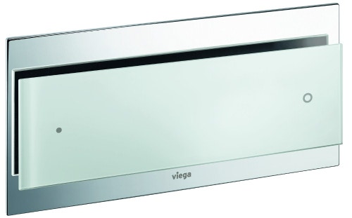 Immagine di Viega Visign for More 102 Placca di comando Wc Vetro trasparente/grigio chiaro 597559