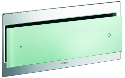 Immagine di Viega Visign for More 102 Placca di comando Wc Vetro trasparente/verde menta 630850