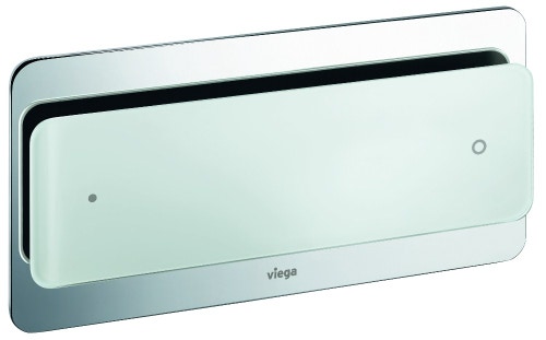Immagine di Viega Visign for More 103 Placca di comando Wc Vetro trasparente/grigio chiaro 605643