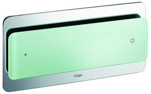 Immagine di Viega Visign for More 103 Placca di comando Wc Vetro trasparente/verde menta 630874