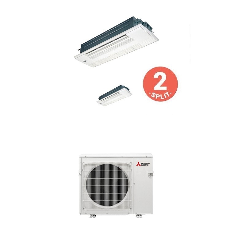 Immagine di Mitsubishi MLZ-KA Climatizzatore dual split inverter Bianco | unità esterna 5,3 kW unità interne 9000+12000 BTU MXZ-2E53VAHZ+MLZ-KA25VA+MLZ-KA35VA 