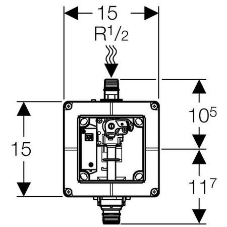 Immagine di Geberit Kit universale per il montaggio ad incasso dei dispositivi di risciacquo per orinatoi 116.001.00.1