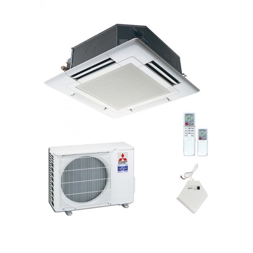 Immagine di Mitsubishi  PLA-EA Climatizzatore monosplit inverter | unità esterna POWER INVERTER unità interna 18000 BTU con griglia bianca e telecomando a infrarossi PUHZ-ZRP50VKA2-PLA-RP50EA