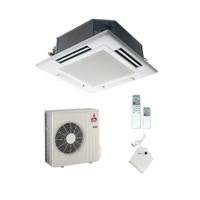 Immagine di Mitsubishi PLA-EA Climatizzatore monosplit inverter | unità esterna STANDARD INVERTER unità interna 18000 BTU con griglia bianca e telecomando a infrarossi SUZ-KA50VA6-PLA-RP50EA