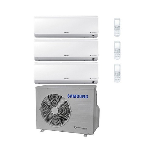 Immagine di Samsung NEW STYLE PLUS Climatizzatore trial split inverter Bianco | unità esterna 5.2 kW unità interne 9000+9000+12000 BTU AJ052MCJ3EH/EU+2xAR09NXFHBWKNEU+AR12NXFHBWKNEU