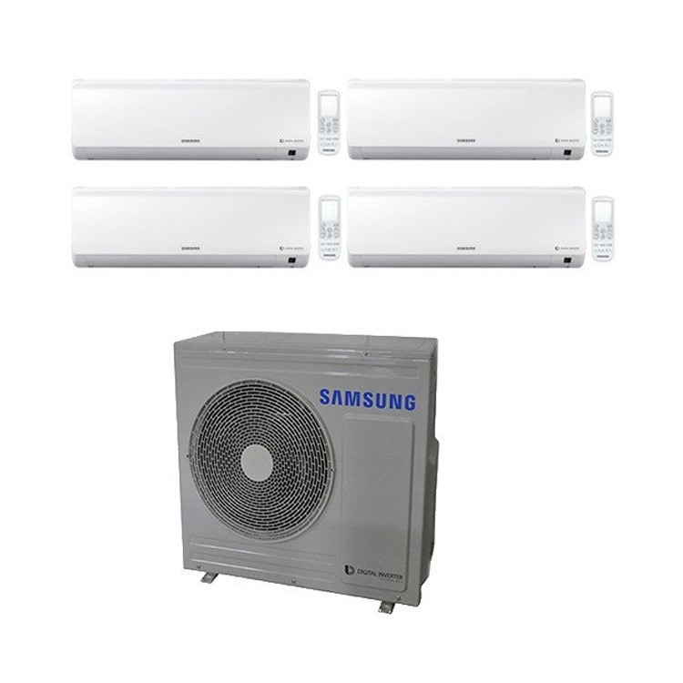 Immagine di Samsung NEW STYLE PLUS Climatizzatore quadri split inverter Bianco | unità esterna 8 kW unità interne 7000+7000+7000+12000 BTU AJ080MCJ4EH/EU+3xAR07NXFHBWKNEU+AR12NXFHBWKNEU