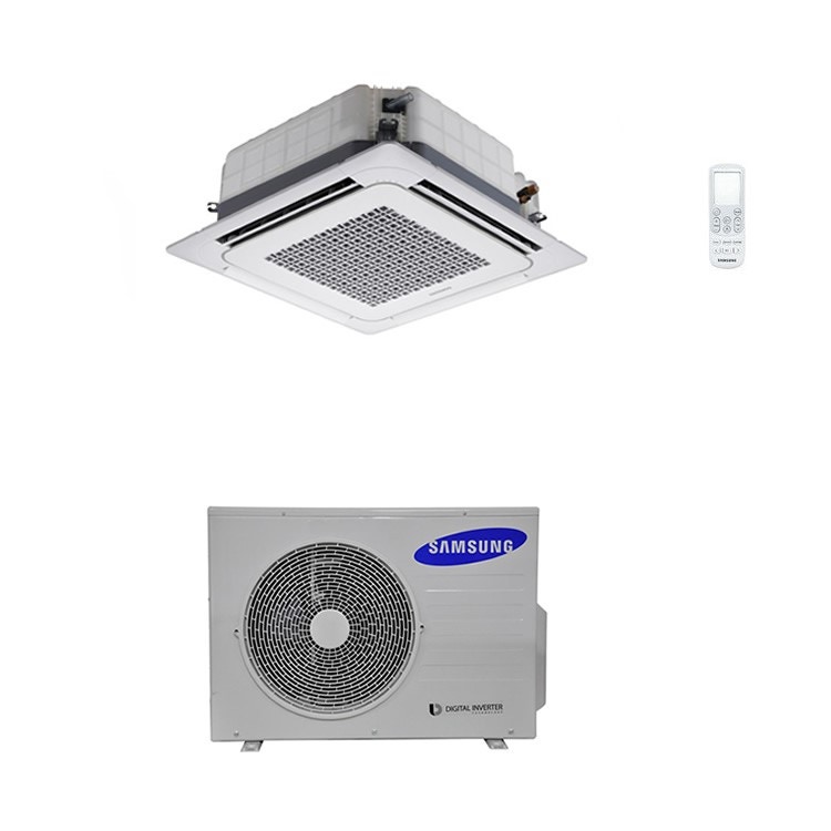 Immagine di Samsung Cassetta 4 VIE Climatizzatore monosplit inverter | unità esterna 5.2 kW unità interna 18000 BTU con pannello e comando wireless AC052MN4DKH/EU-AC052MXADKH/EU-PC4NUSKAN-MR-EH00