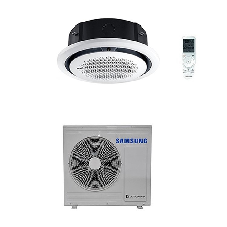 Immagine di Samsung CASSETTA 360° Climatizzatore monosplit inverter | unità esterna 7.1 kW unità interna 24000 BTU Con pannello circolare bianco e comando wireless  AC071MN4PKH/EU-AC071MXADKH/EU-PC4NUNMAN-AR-KH00E