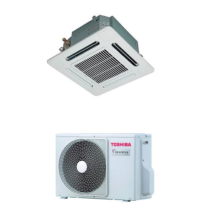 Immagine di Toshiba CASSETTA A 4 VIE 60X60 Climatizzatore monosplit 12000 BTU con griglia RAV-SM404ATP-E+RAV-SM404MUT-E+RBC-UM11PG(W)E