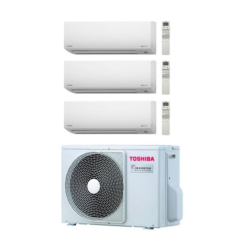 Immagine di Toshiba AKITA EVO II Climatizzatore trial split inverter Bianco | unità esterna 5.2 kW unità interne 9000+9000+12000 BTU RAS-3M18S3AV-E+2xRAS-B10N3KV2-E1+RAS-B13N3KV2-E1