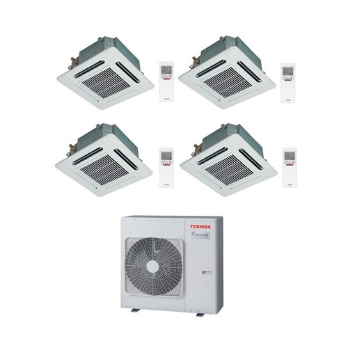Immagine di Toshiba CASSETTA A 4 VIE Climatizzatore quadri split inverter | unità esterna 8 kW unità interne 9000+9000+9000+9000 BTU RAS-4M27S3AV-E+4xRAS-M10SMUV-E