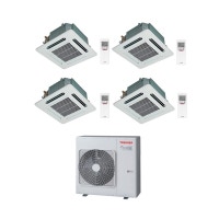 Immagine di Toshiba CASSETTA A 4 VIE Climatizzatore quadri split inverter | unità esterna 8 kW unità interne 9000+9000+18000+18000 BTU RAS-4M27S3AV-E+2xRAS-M10SMUV-E+2xRAS-M16SMUV-E