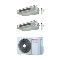Immagine di Toshiba CANALIZZABILE G3DV MULTI Climatizzatore dual split inverter | unità esterna 4 kW unità interne 7000+7000 BTU RAS-2M14S3AV-E+2xRAS-M07G3DV-E