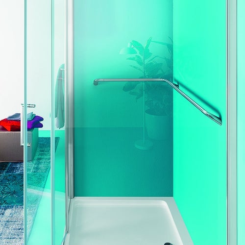 Immagine di Inda COMFORT sostegno di sicurezza destro ad angolo L.100 P.66 cm, finitura cromo AH994CCR