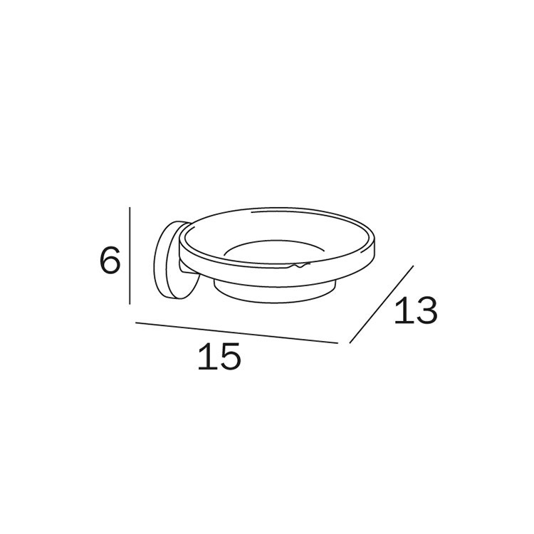 Immagine di Inda GEALUNA portasapone a parete con bacinella in vetro extrachiaro trasparente, finitura cromo A10110CR03