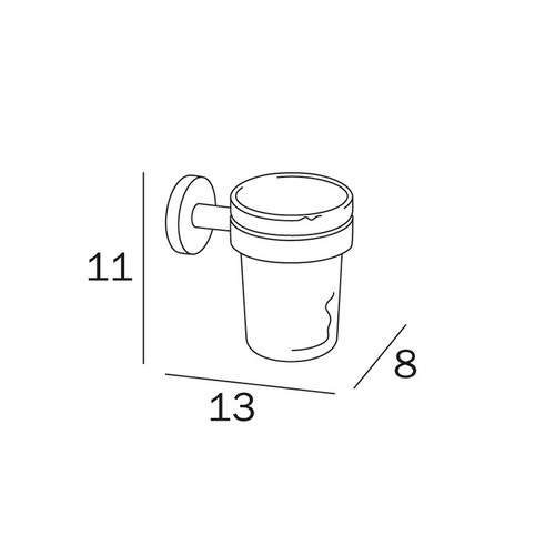 Immagine di Inda GEALUNA portabicchiere a parete con bicchiere in vetro extrachiaro trasparente, finitura cromo A1010ACR03