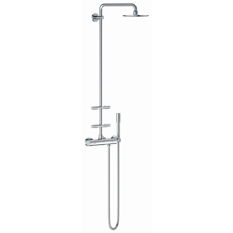 Saliscendi Doccia Con Soffione Grohe.Grohe 27374000 Rainshower System Colonna Doccia Con Miscelatore Termostatico Soffione Doccia O210 Mm E Soffioni Laterali Manopola Doccia Monogetto Cromo Prezzi E Offerte Su Tavolla Com