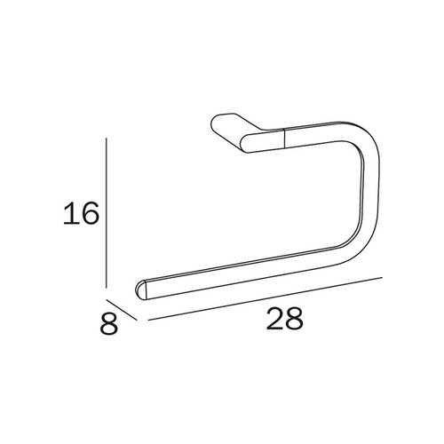 Immagine di Inda Mito portasalviette ad anello, finitura cromo/bianco A20160 CW