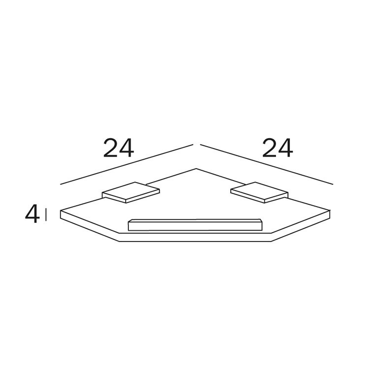 Immagine di Inda Logic angolare in cristallo extrachiaro trasparente temperato 8mm con supporti, finitura cromo A3331A CR 03