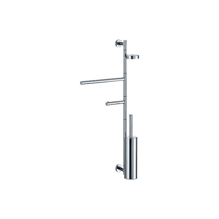 Immagine di Inda Touch asta attrezzata con portasalviette, portarotolo e portascopino, finitura cromo A4682A CR