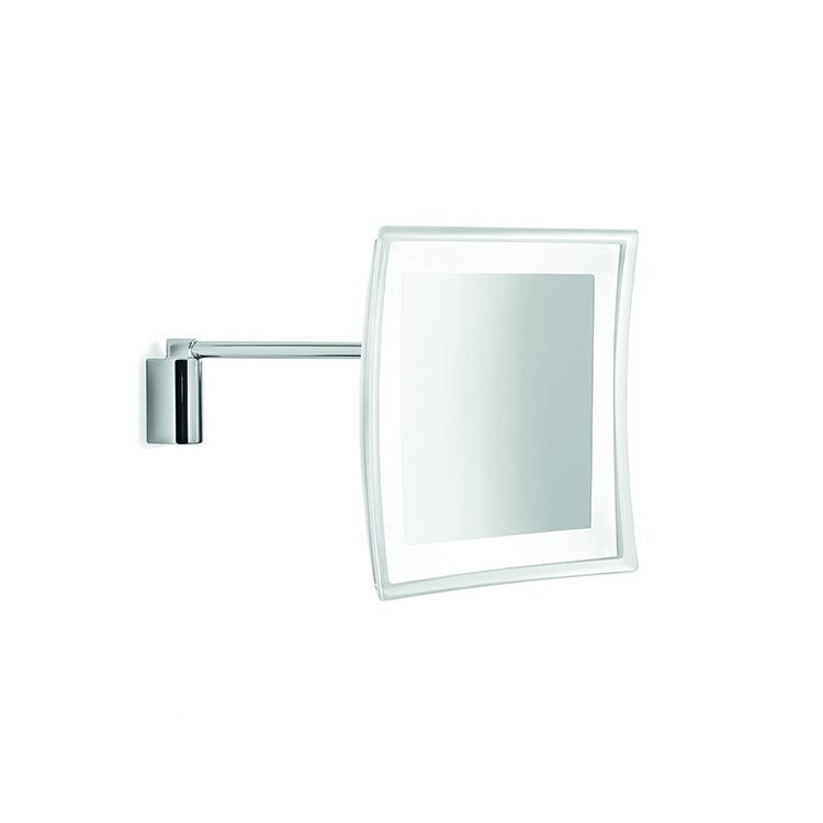 Immagine di Inda Hotellerie specchio ingranditore illuminazione a LED a parete con braccio snodato, lunghezza parabola 25cm, finitura cromo AV058H CR