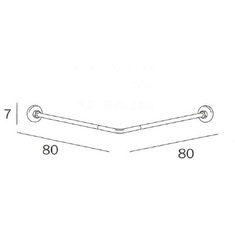 Immagine di Inda Tubo per doccia in alluminio ad angolo 80x80, alluminio lucido A0144A AP