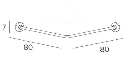 Immagine di Inda Tubo per doccia in alluminio ad angolo 80x80, alluminio lucido A0144A AP
