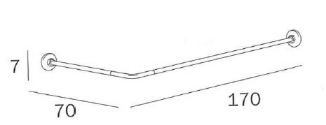 Immagine di Inda Tubo per doccia in alluminio ad angolo 70x170, alluminio lucido A0144B AP