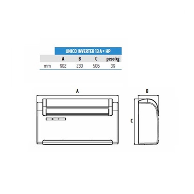 Immagine di Olimpia Splendid Unico INVERTER 13 A+ HP 2.8 kW Climatizzatore senza unità esterna 01716