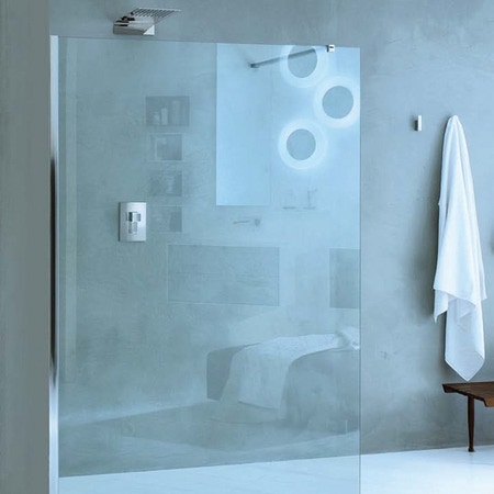 Immagine di Inda Walk In parete doccia in vetro temperato 8mm, Trattamento Anticalcare B2580 0 AN 011A