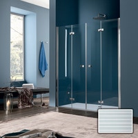 Immagine di Inda Sim doppia porta a soffietto per nicchia, vetro rigato B6028 2 AN 51