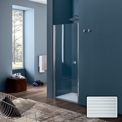 Immagine di Inda Sim porta a battente sinistra per nicchia, vetro rigato B6045 S AN 51