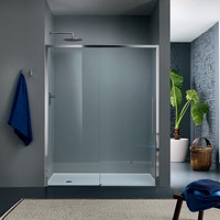 Immagine di Inda Trendy Design porta scorrevole sinistra per nicchia, finitura cromo/silver B4430 S AK 01