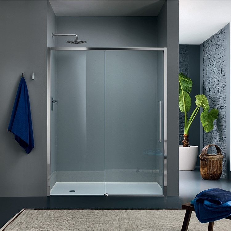 Immagine di Inda Trendy Design porta scorrevole sinistra per nicchia, finitura cromo/silver B4431 S AK 01