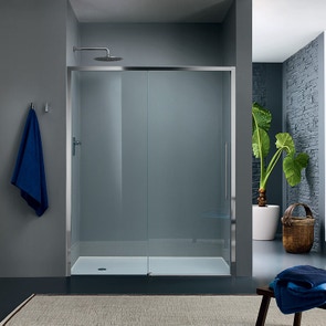 Immagine di Inda Trendy Design porta scorrevole sinistra per nicchia, finitura cromo B4430 S AN 01