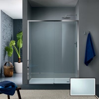 Immagine di Inda Trendy Design porta scorrevole destra per nicchia, vetro finitura ice, finitura cromo/silver B4432 D AK 80