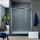 Inda Trendy Design porta scorrevole destra per nicchia, vetro rigato, finitura cromo/silver, Trattamento Anticalcare B4430 D AK 511A