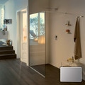Immagine di Inda Walk In parete doccia in vetro temperato 6mm, vetro grigio, Trattamento Anticalcare B2565 A AN 141A