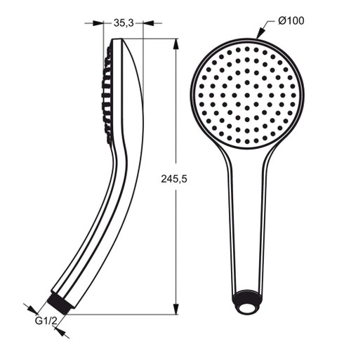 Immagine di Ideal Standard IDEALRAIN doccetta M3 a 3 funzioni Ø 10 cm, finitura cromo B9403AA
