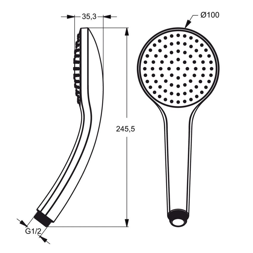Immagine di Ideal Standard IDEALRAIN doccetta M3 a 3 funzioni Ø 10 cm, finitura cromo B9403AA