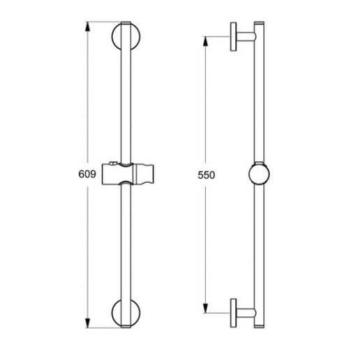 Immagine di Ideal Standard IDEALRAIN asta murale da 60 cm per doccetta M1/M3, finitura cromo B9420AA