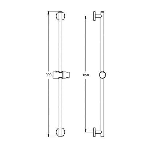 Immagine di Ideal Standard IDEALRAIN asta murale da 90 cm per doccetta M1/M3, finitura cromo B9422AA