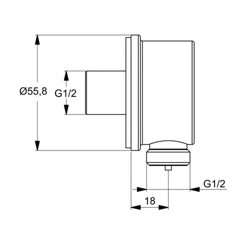 Immagine di Ideal Standard Gomito a muro con valvola di ritegno, finitura cromo B9448AA