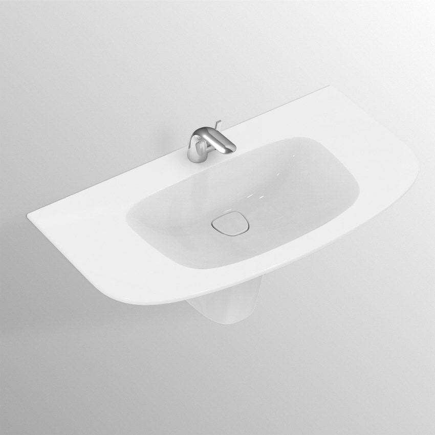 Immagine di Ideal Standard Dea Lavabo Top 1000x540 mm,con foro centrale aperto, sistema troppopieno nascosto Ideal Flow, bianco T044801