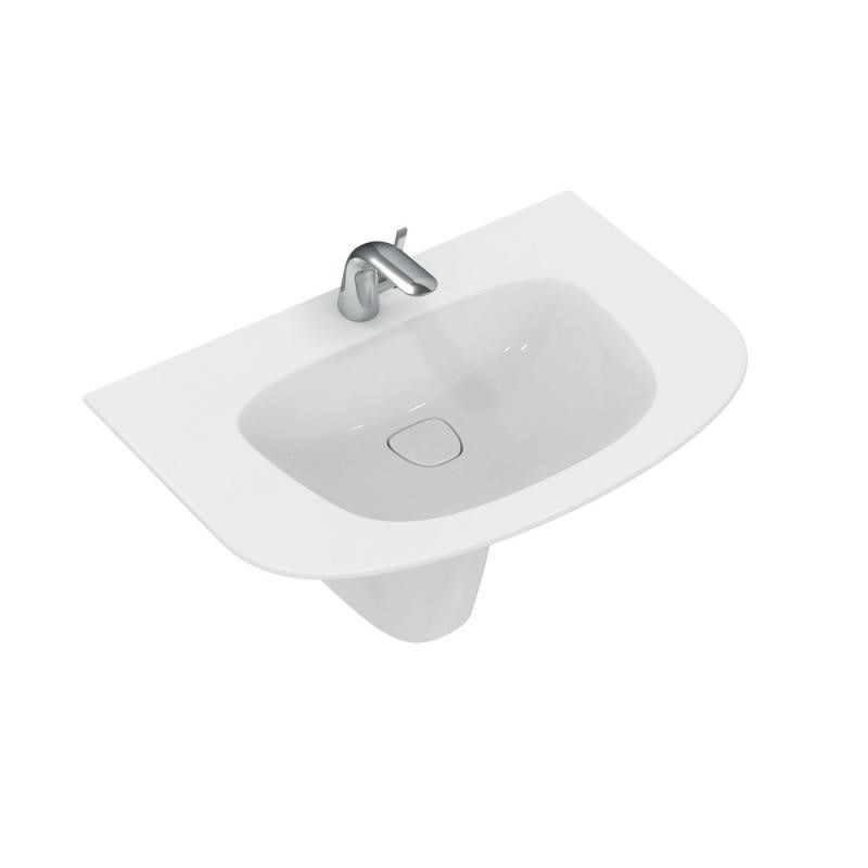 Immagine di Ideal Standard Dea Lavabo Top 800x540 mm, con foro centrale aperto, sistema troppopieno nascosto Ideal Flow, Finitura matt T044783