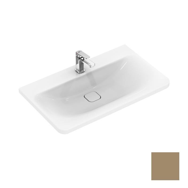 Immagine di Ideal Standard TONIC II lavabo Top 80 x 50 cm con foro rubinetteria senza troppopieno, marrone chiaro K0839FM