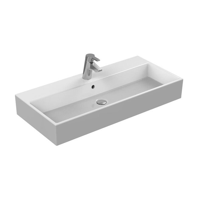 Immagine di Ideal Standard STRADA lavabo L.90 P.42 cm, con foro per rubinetteria, con troppopieno, colore bianco K078601