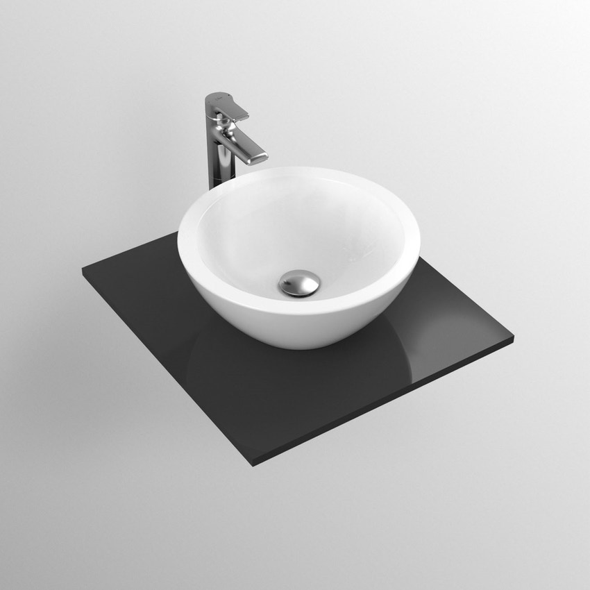 Immagine di Ideal Standard STRADA lavabo da appoggio su piano L.42 P.42 cm, senza foro rubinetteria, senza troppopieno, colore bianco K078301