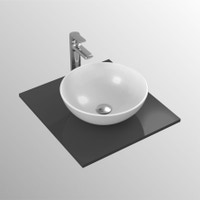 Immagine di Ideal Standard STRADA lavabo da appoggio su piano L.41 P.41 cm, senza foro rubinetteria, senza troppopieno, colore bianco K079501